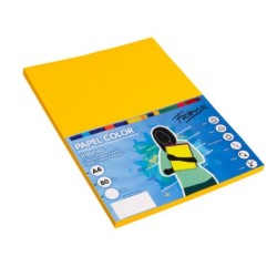 PAPEL A4 AMARILLO ORO 100...