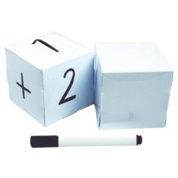 DADOS EN BLANCO + ROTULADOR